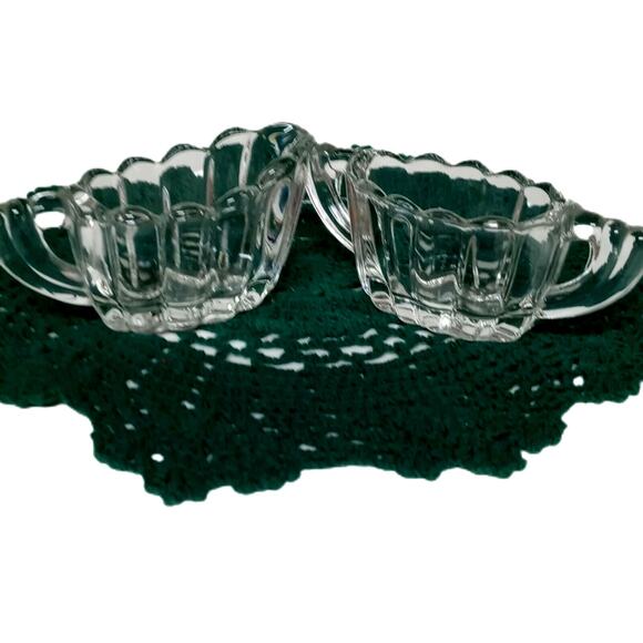 Heisey Crystolite Creamer & Sugar Bowl Set Vintage Clear Glass Ribbed Pattern - Picture 1 of 10